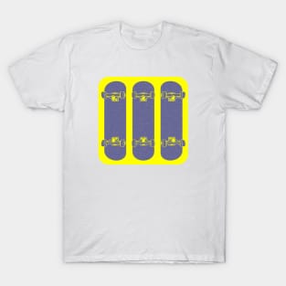 Three Blue Skateboards T-Shirt